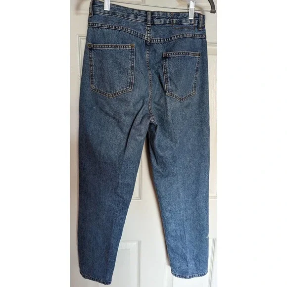 NWOT ZARA Trafaluc Denimwear Floral Embroidered Patch Slit Jeans Size 4 - Picture 4 of 16